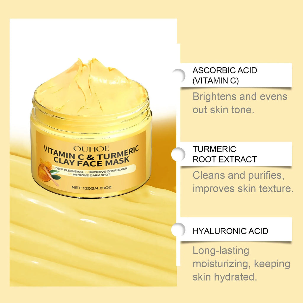 🌿 Exfoliating Face Mask with Vitamin C and Turmeric – Deep Cleansing and Radiant Skin