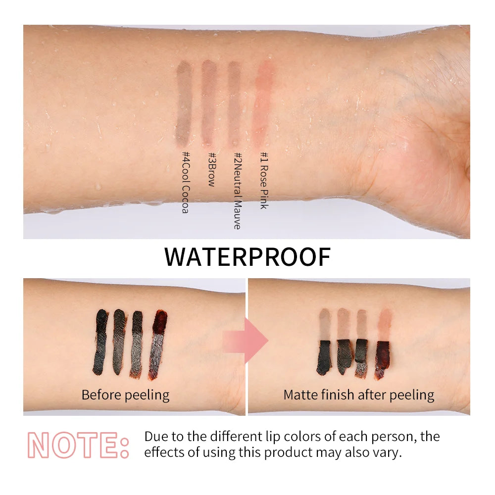 🔥 Waterproof Peel-Off Lip Tint — gorgeous brown color, long-lasting matte effect!
